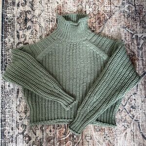 H&M Sage Knit Turtleneck Sweater